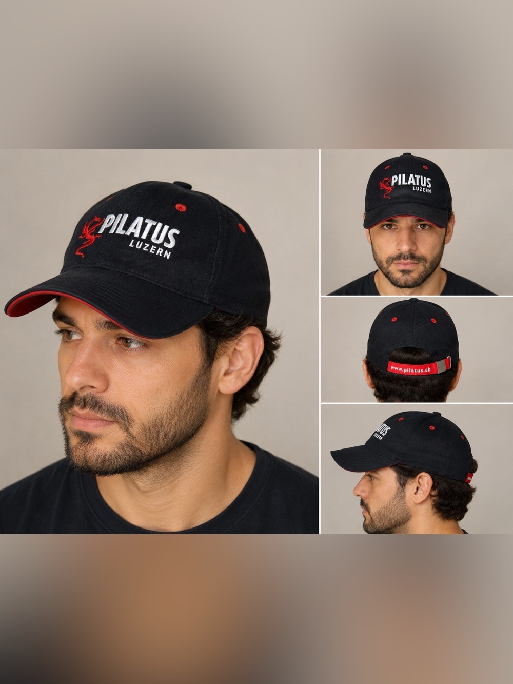 Pilatus Luzern Switzerland Red Dragon Embroidered Cotton Cap NEW - Picture 5 of 11